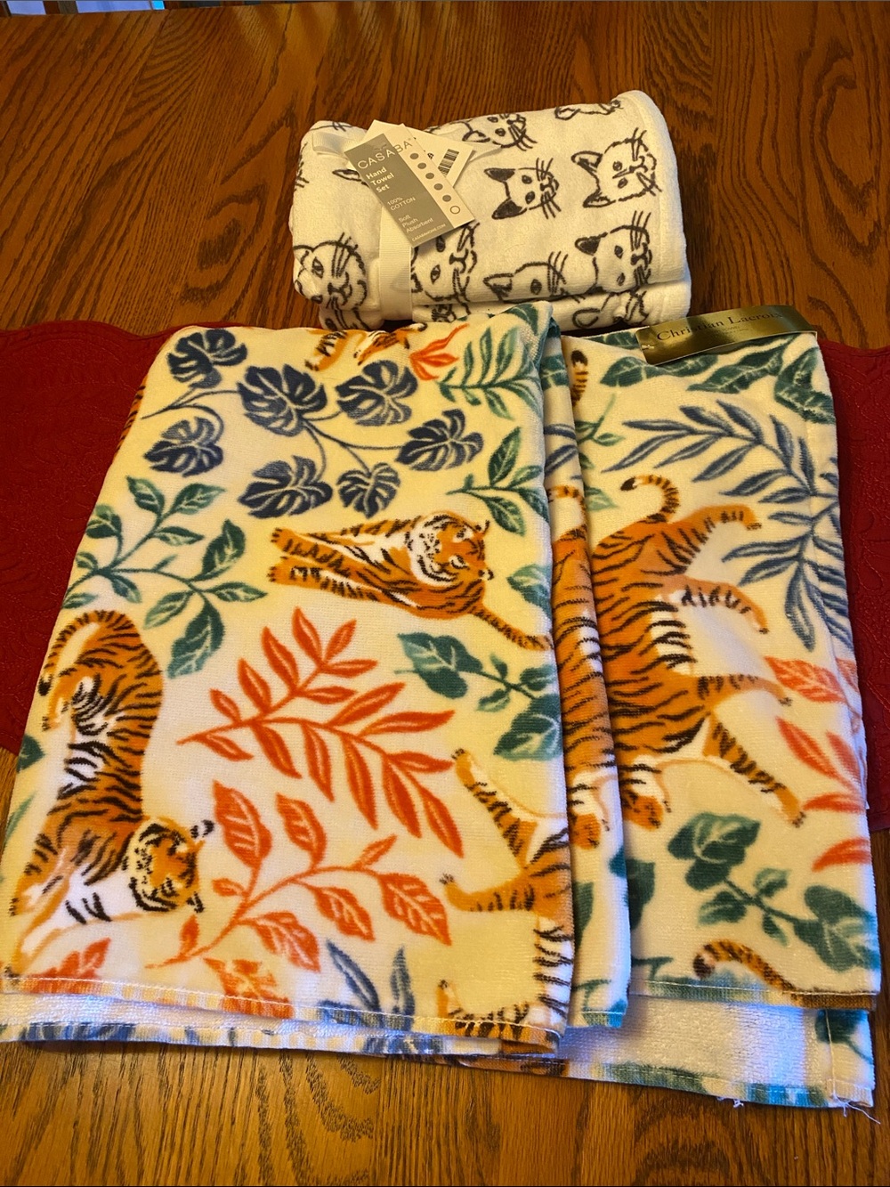 Christian Lacroix Bath Towel and 2 Set Cat hand towels
